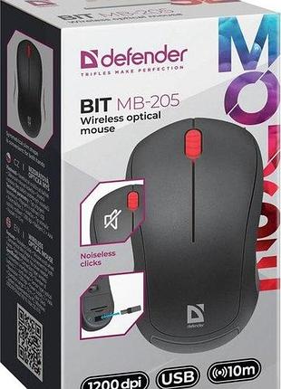 Комп'ютерна мишка бездротова usb 2.4 ghz/1200dpi/безшумна арт. mb-205, 20398 defender