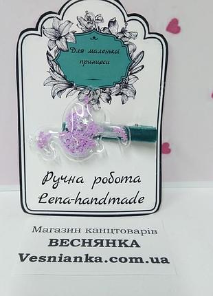 Заколка для волосся фламінго з блискітками