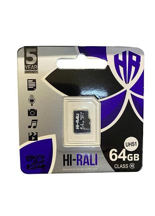Карта пам'яті micro sd / 64 гб/ class 10/ uhs1, 16973 hi-rali