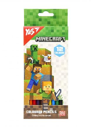 Олівці кольорові набір 12 кольорів "minecraft", 290760 yes