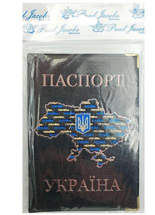 Обкладинка на паспорт "карта україни" шкірзамінник, 131-па
