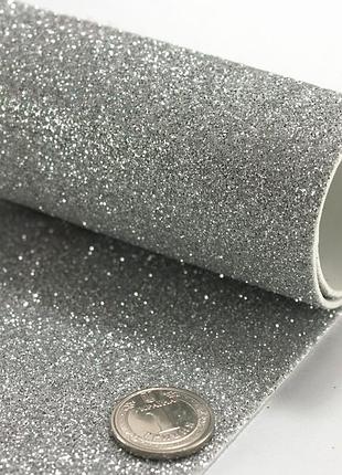 Фоаміран з глітером 20*30см., срібний 1.7мм, арт. 17gla4-016