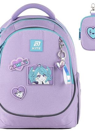 Рюкзак шкільний для дівчат "kawaii love", 2 відділення, ортопедична спинка, k25-700m-6 kite