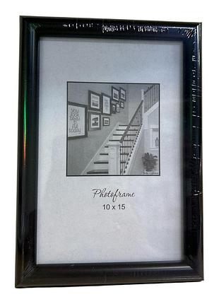 Фоторамка 10*15см. чорна, заокруглений багет