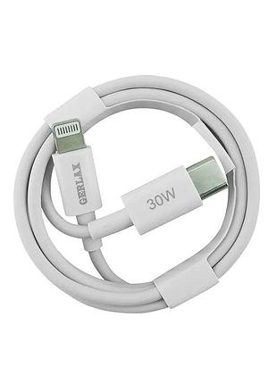 Кабель type-c to lightning pd 3a/30w білий, 21360 gerlax