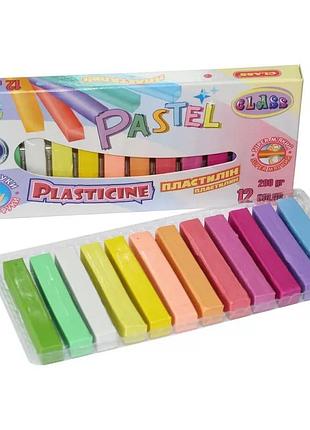 Пластилін восковий "чисті руки", 12 кол., 200г. пастель, eco 7653с class