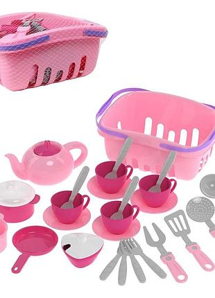 Іграшковий набір посуду в кошику, 7181 technok toys