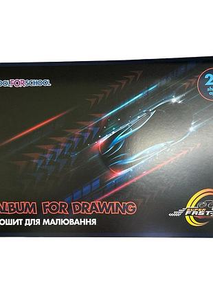 Альбом для малювання а4 "машина" 20 аркушів на пружині, 60903-06