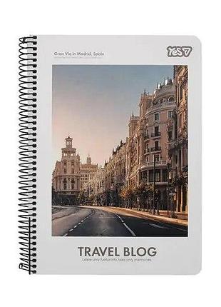 Блокнот а5 на пружині, 80 арк. в клітку "travel ", 152288 yes