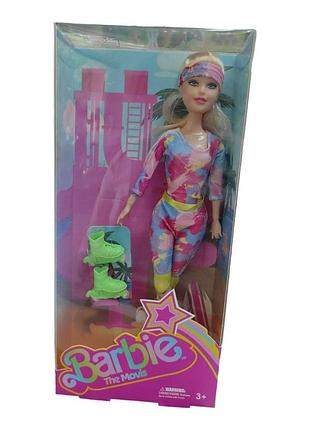 Лялька barbie на ковзанах з аксесуарами, ігровий набір з роликами та взуттям, у коробці 15х32х5 см 6004ef-38