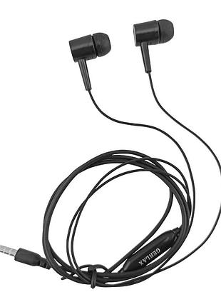 Навушники вакуумні чорні з мікрофоном e-1в, 26567 gerlax
