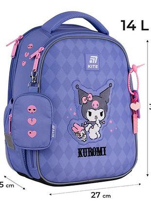 Рюкзак шкільний каркасний з ортопедичною спинкою "kuromi" для дівчинки hk25-555s-2