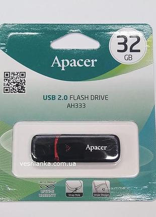 Usb флешнакопичувач 32гб. black ah333 apacer