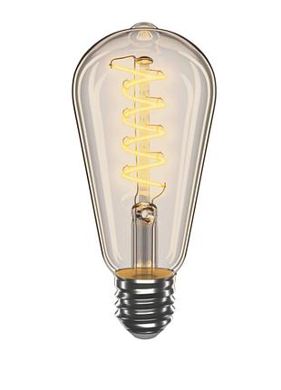 Филаментная led-лампа 4w velmax st64 e27 2700 k 300 lm v-filament-amber-st64-спираль-v