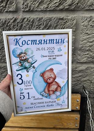 Метрика для хлопчика