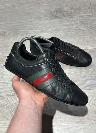 Gucci driver lace up navy  чоловічі кеди снікерси
