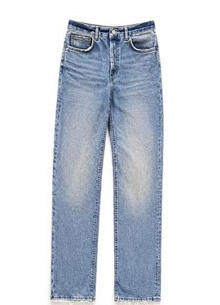 Джинси zara straight leg • 34 розмір • сині