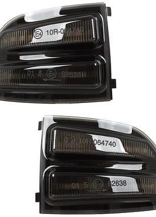 Ford focus ii 04-08 указатель поворота в зеркало левый + правый димчастий динамичний led 2 шт., комплект