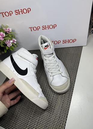 Оригинальные детские кроссовки на липучке nike кожа