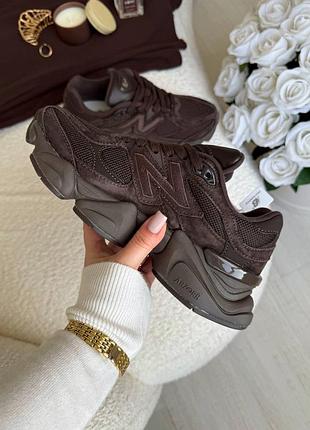 Кросівки шкіра, коричневі, new balance 9060 chocolate brown, кроссовки