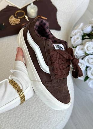 👟 кеди vans knu skool brown platform / наложка bs👟