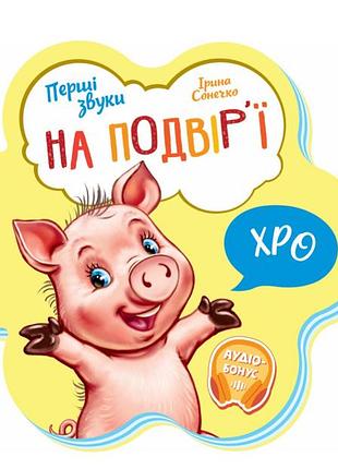 Детская книжка-картонка для самых маленьких во дворе первые звуки ирина сонечко детская литература утро на укр