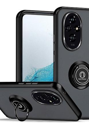 Чехол fiji colorframe для honor 200 матовый бампер с кольцом подставкой black