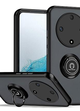 Чехол fiji colorframe для honor magic5 lite 5g матовый бампер с кольцом подставкой black