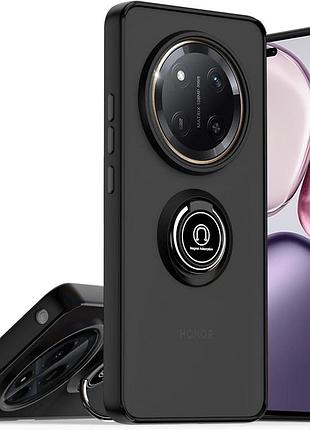 Чехол fiji colorframe для honor magic7 lite матовый бампер с кольцом подставкой black