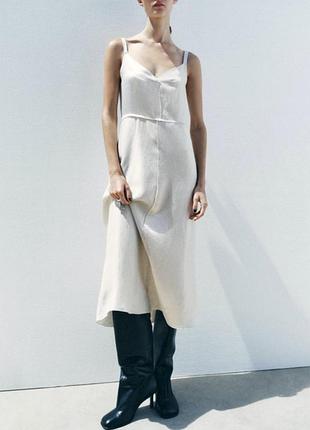 Літня сукня сліп сатинова з віскози zara,  р. s
