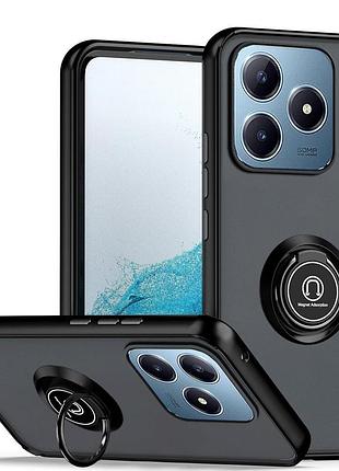 Чохол fiji colorframe для realme c61 (rmx3930) матовий бампер з кільцем підставкою black