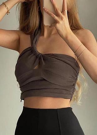 Крутий топ zara льон котон