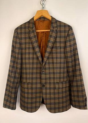 Hugo boss aeris wool мужской шерстяной пиджак, блейзер в клетку