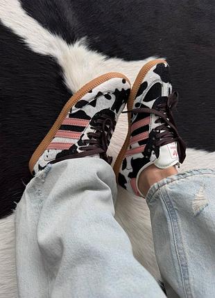 Женские кроссовки adidad samba | cow print / pink premium