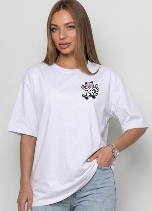 Бавовняна футболка оверсайз modiva з вишивкою ripndip