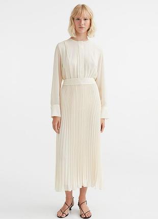 Элегантное плиссированное платье h&amp;m m ( 44-46)