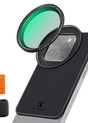 Світлофільтр k&f concept nd2-32 67 мм з магнітним кріпленням сумісним з iphone 16/15/14/13/12 pro max, 16/15/14 plus (kf01.1873)