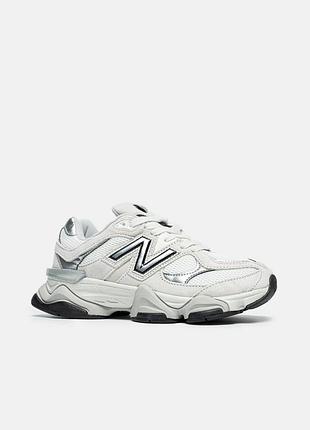 😍 женские кроссовки new balance 9060 «white black metallic silver’