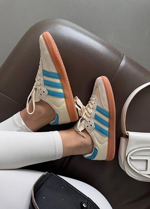 Жіночі кросівки adidas samba | sporty & rich blue premium