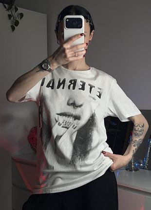 Футболка bershka подовжена з принтом