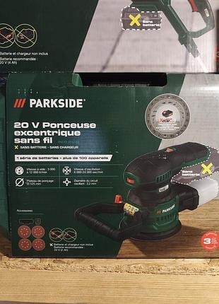 Эксцентричная шлифовальная машинка parkside paexs 20-li b2