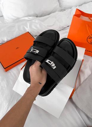 😍 женские шлепанцы h ermes h ermès jackson sandal black