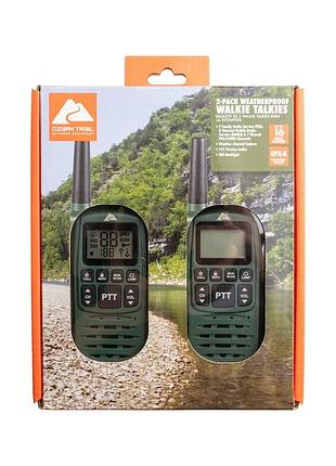 Комплект раций ozark trail weatherproof walkie talkies 2-pack (ipx4, 22 канала)