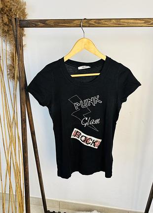 Футболка жіноча liu jo jeans чорна розмір xs 50% бавовна 50% модал