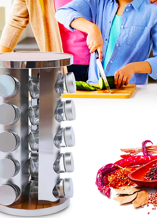 Організатор для спецій kitchen spice rack на 20 шт з поворотом на 360
