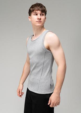 Майка slavni rib line чоловіча сірий меланж