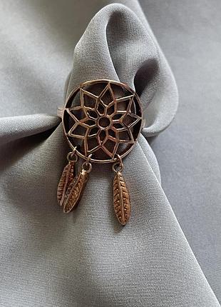 Серебряное кольцо ловец снов