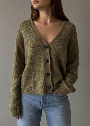 Кардиган zara оливкового кольору