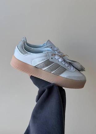 👟 кеди adidas samba crystal white / silver metallic / gum premium       / наложка bs👟