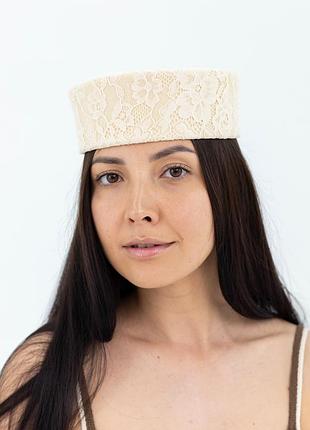 Капелюх таблетка з мереживом d.hats